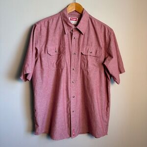 Wrangler Premium Quality Short Sleeve Button Down Shirt Mens Work Casual Western